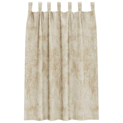 vidaXL Samtvorhänge mit Vorhängen 2 pcs Creme 175 x 140 cm Samt