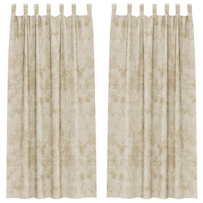 vidaXL Samtvorhänge mit Vorhängen 2 pcs Creme 225 x 140 cm Samt