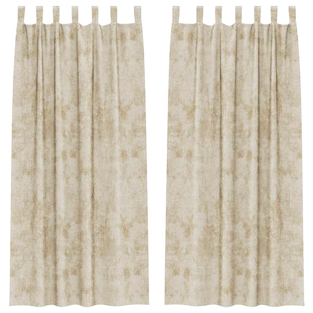 vidaXL Samtvorhänge mit Vorhängen 2 pcs Creme 260 x 140 cm Samt