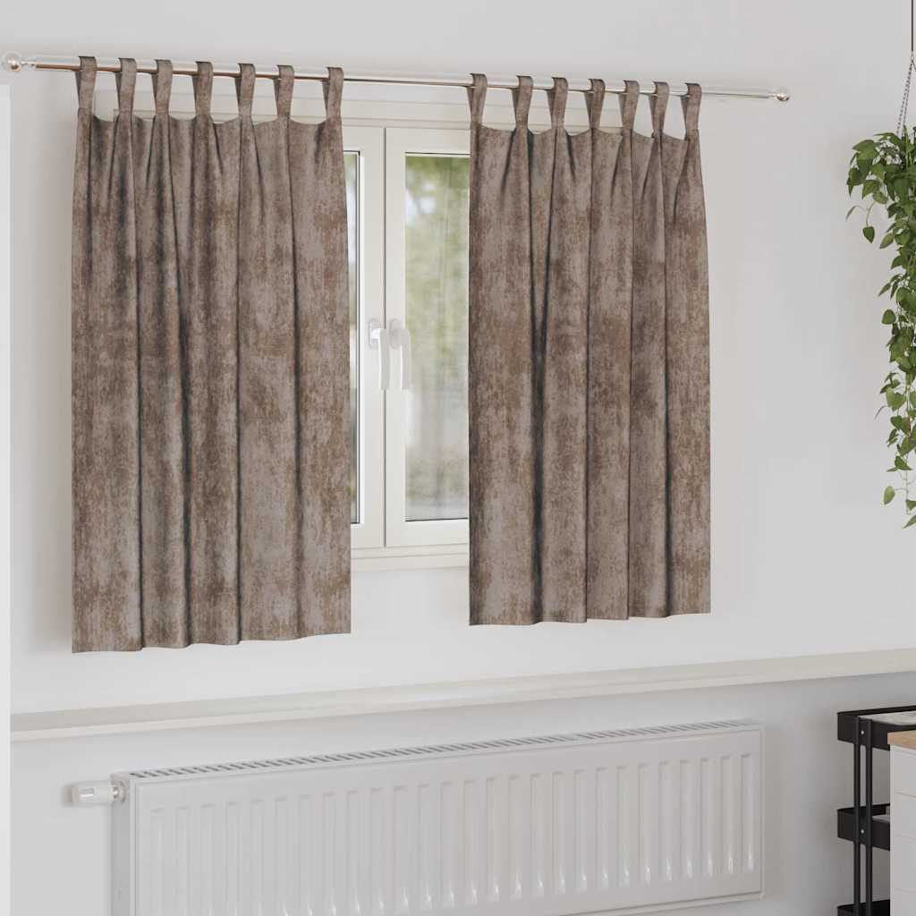vidaXL Samtvorhänge mit Vorhängen 2 pcs Cappuccino 140 x 140 cm Samt