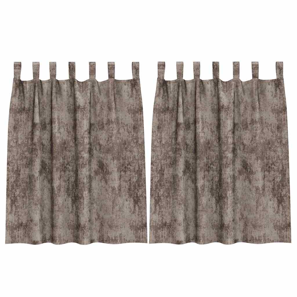 vidaXL Samtvorhänge mit Vorhängen 2 pcs Cappuccino 140 x 140 cm Samt