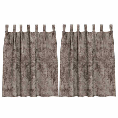 vidaXL Samtvorhänge mit Vorhängen 2 pcs Cappuccino 140 x 140 cm Samt
