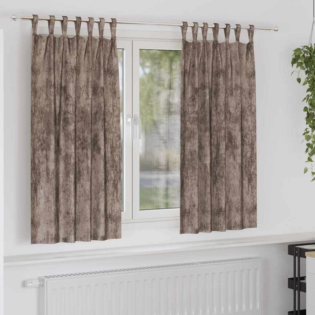 vidaXL Samtvorhänge mit Vorhängen 2 pcs Cappuccino 175 x 140 cm Samt