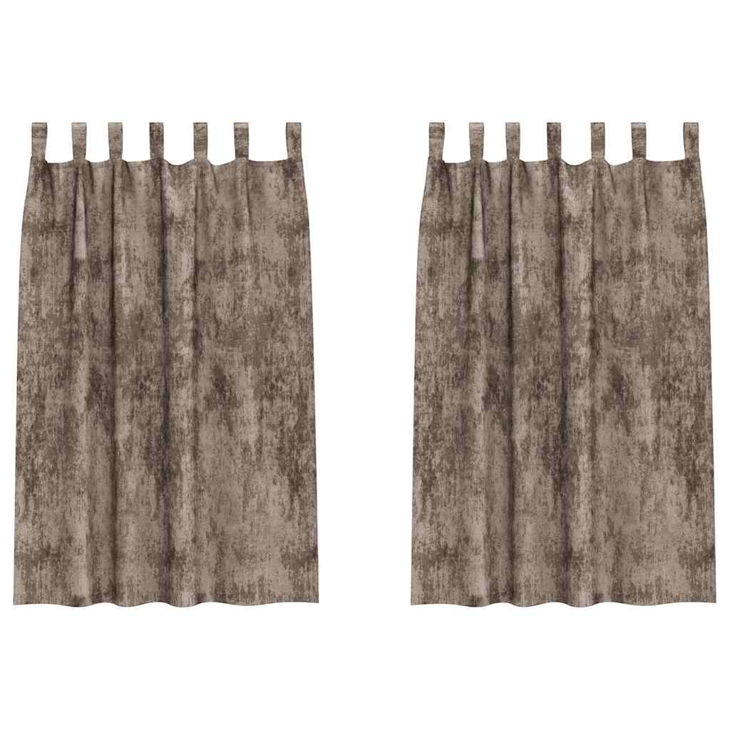 vidaXL Samtvorhänge mit Vorhängen 2 pcs Cappuccino 175 x 140 cm Samt