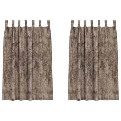 vidaXL Samtvorhänge mit Vorhängen 2 pcs Cappuccino 175 x 140 cm Samt