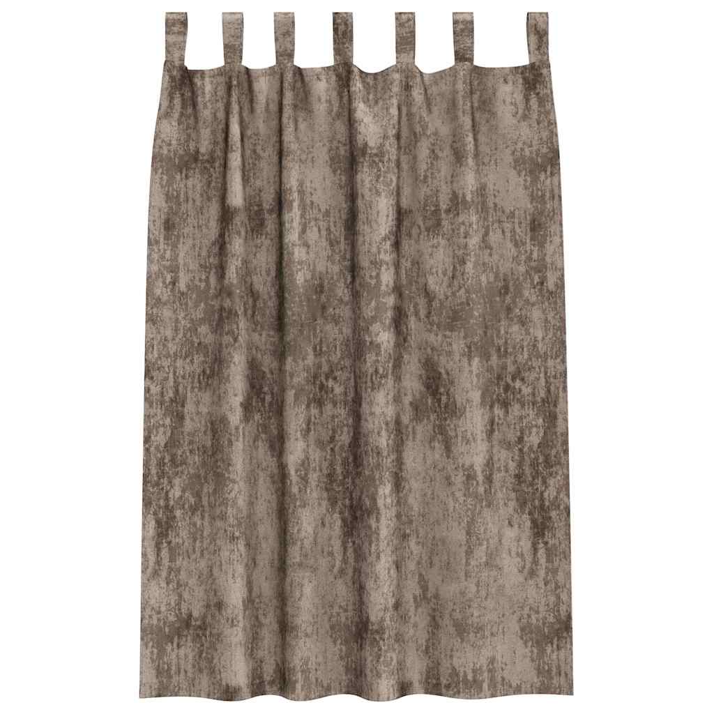 vidaXL Samtvorhänge mit Vorhängen 2 pcs Cappuccino 175 x 140 cm Samt