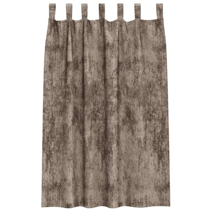 vidaXL Samtvorhänge mit Vorhängen 2 pcs Cappuccino 175 x 140 cm Samt