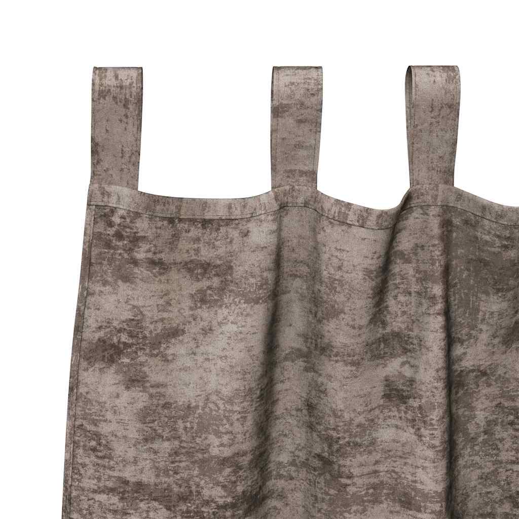 Samtvorhänge mit Vorhängen 2 pcs Cappuccino 225 x 140 cm Samt