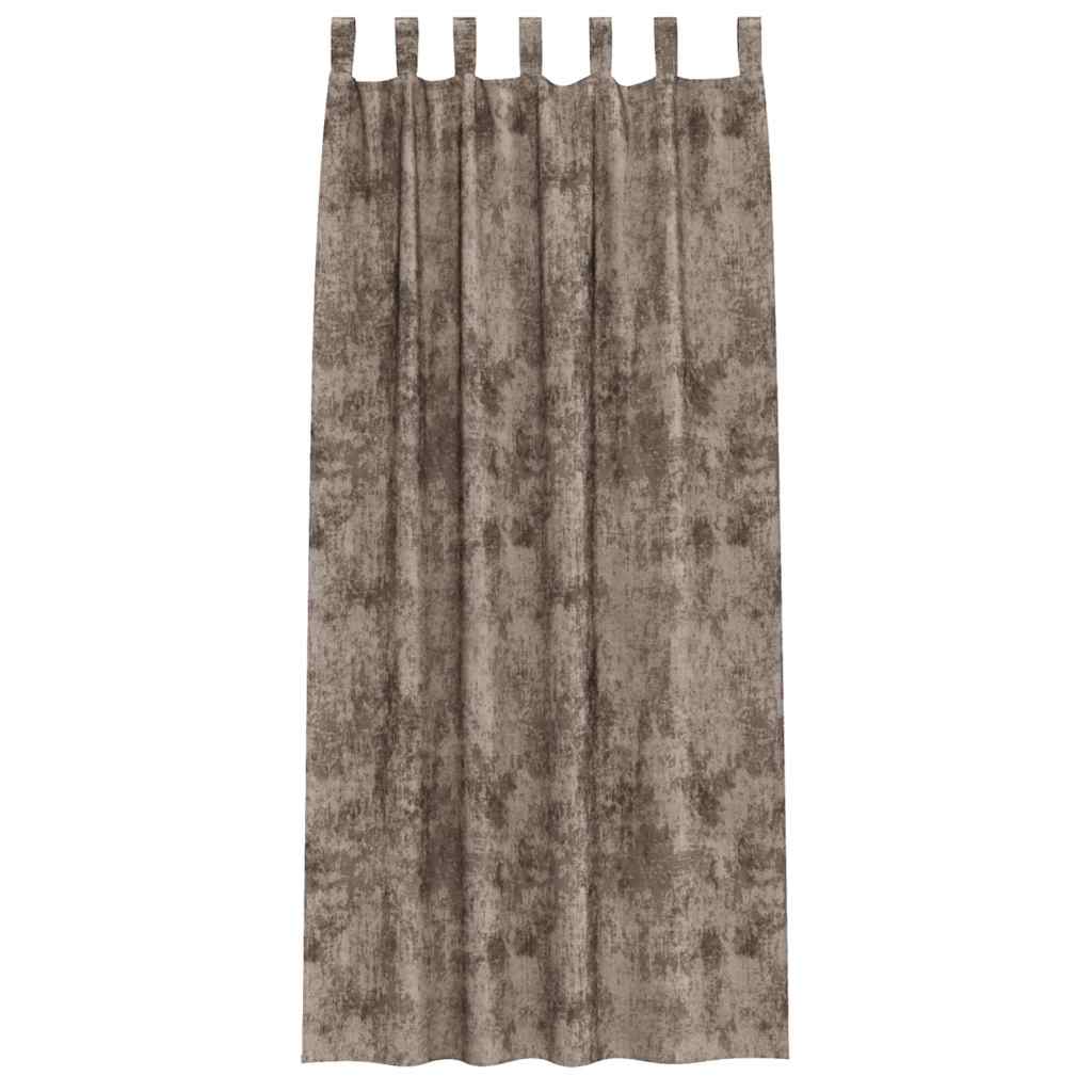 vidaXL Samtvorhänge mit Vorhängen 2 pcs Cappuccino 245 x 140 cm Samt