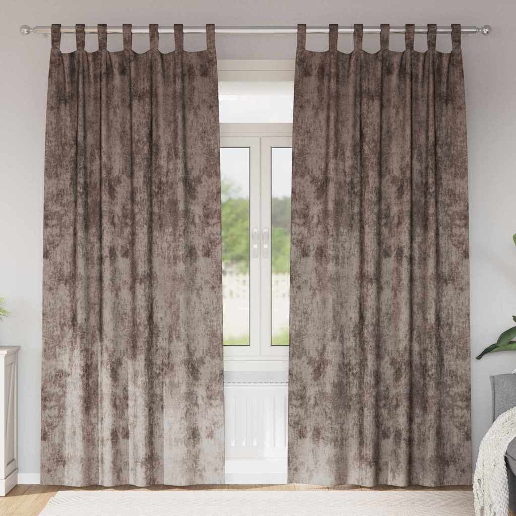 vidaXL Samtvorhänge mit Vorhängen 2 pcs Cappuccino 260 x 140 cm Samt