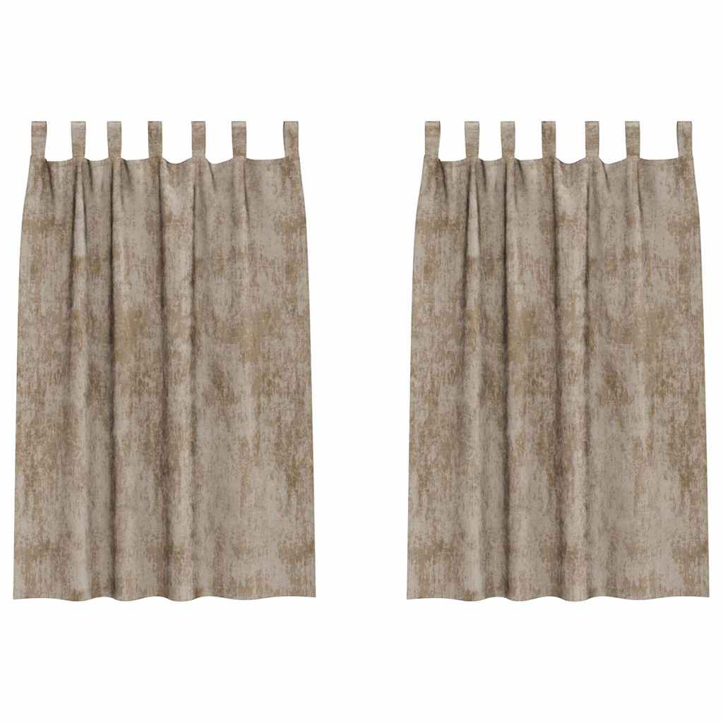 vidaXL Samtvorhänge mit Vorhängen 2 pcs Champagner 175 x 140 cm Samt
