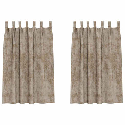 vidaXL Samtvorhänge mit Vorhängen 2 pcs Champagner 175 x 140 cm Samt