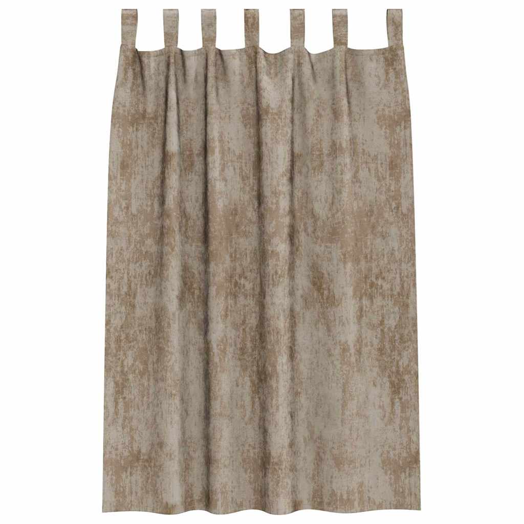 vidaXL Samtvorhänge mit Vorhängen 2 pcs Champagner 175 x 140 cm Samt