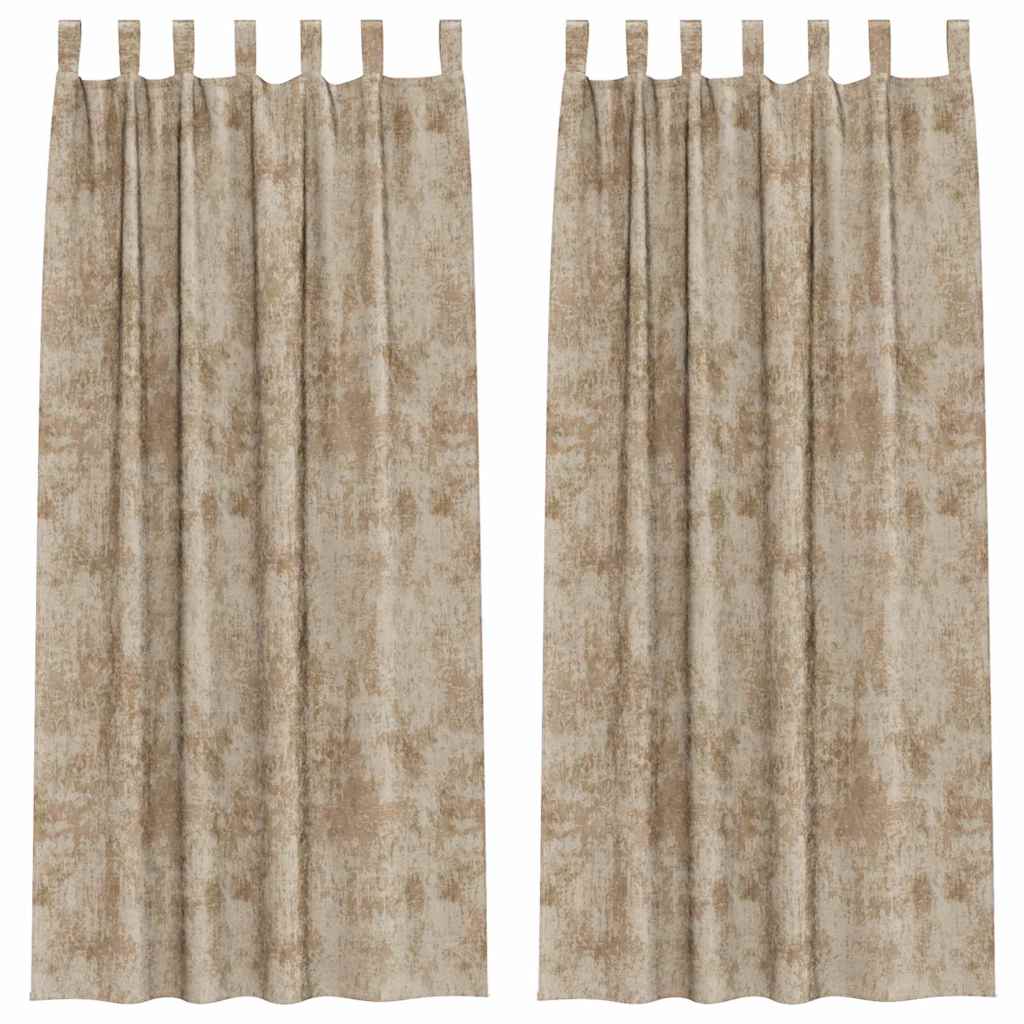 vidaXL Samtvorhänge mit Vorhängen 2 pcs Champagner 260 x 140 cm Samt