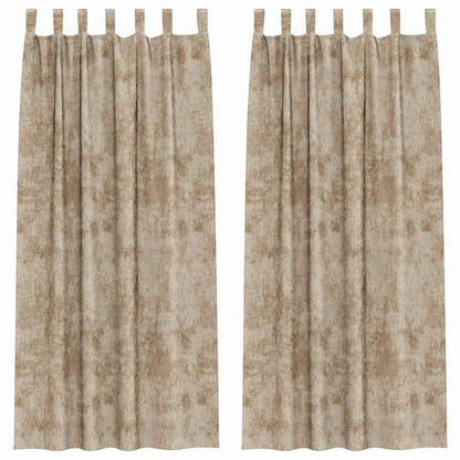 vidaXL Samtvorhänge mit Vorhängen 2 pcs Champagner 260 x 140 cm Samt