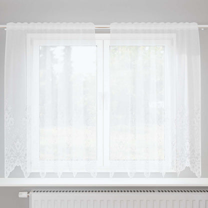 vidaXL Spitzenvorhang mit Vorhängen Weiß 150 x 160 cm Polyester
