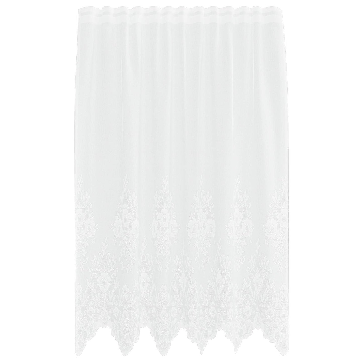 vidaXL Spitzenvorhang mit Vorhängen Weiß 150 x 160 cm Polyester