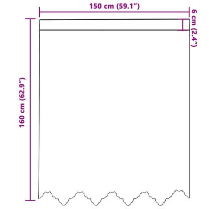 vidaXL Spitzenvorhang mit Vorhängen Weiß 150 x 160 cm Polyester