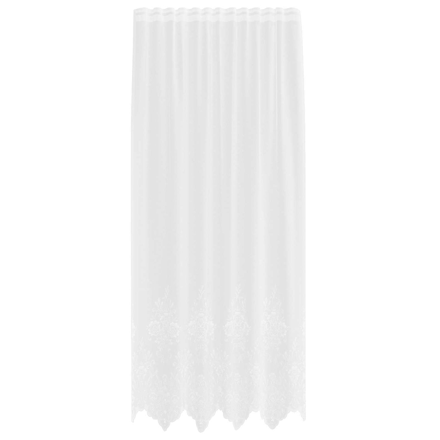 vidaXL Spitzenvorhang mit Vorhängen Floral Weiß 200 x 150 cm Polyester