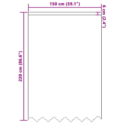 Spitzenvorhang mit Vorhängen Floral Weiß 220x150cm Polyester