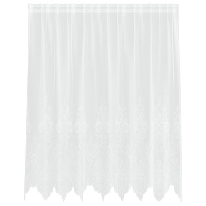 vidaXL Spitzenvorhang mit Vorhängen Floral Weiß 180 x 200 cm Polyester
