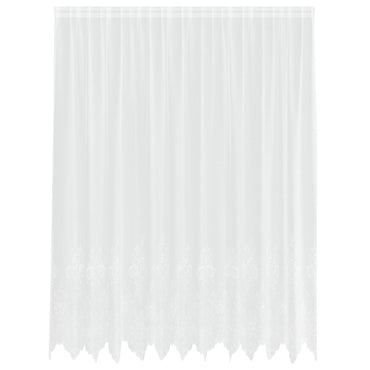 vidaXL Spitzenvorhang mit Vorhängen Floral Weiß 240 x 300 cm Polyester