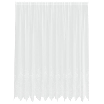vidaXL Spitzenvorhang mit Vorhängen Floral Weiß 240 x 300 cm Polyester