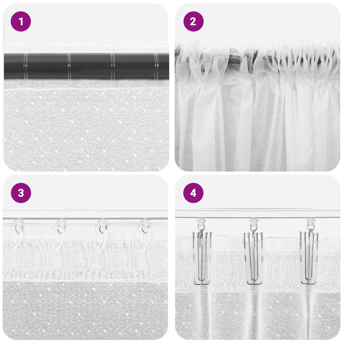 vidaXL Spitzenvorhang mit Vorhängen Floral Weiß 260 x 300 cm Polyester
