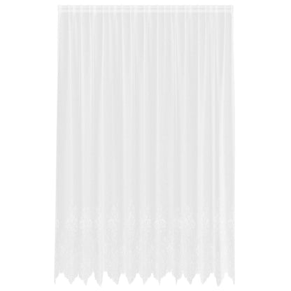 vidaXL Spitzenvorhang mit Vorhängen Floral Weiß 260 x 300 cm Polyester