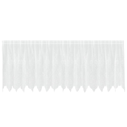 vidaXL Spitzenvorhang mit Vorhängen Floral Weiß 100 x 400 cm Polyester