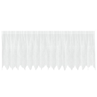 vidaXL Spitzenvorhang mit Vorhängen Floral Weiß 120 x 400 cm Polyester