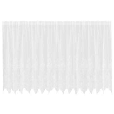 vidaXL Spitzenvorhang mit Vorhängen Floral Weiß 140 x 400 cm Polyester