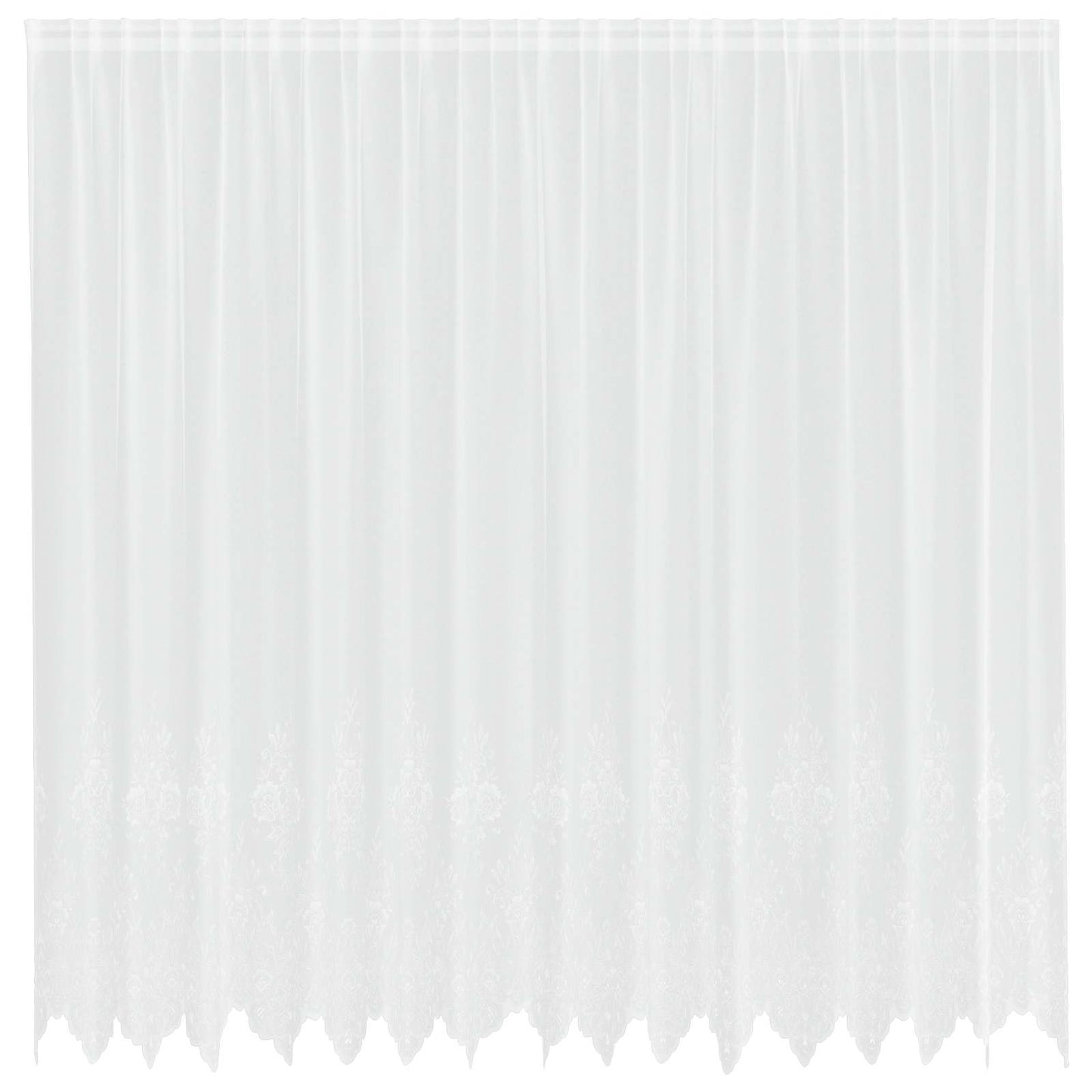vidaXL Spitzenvorhang mit Vorhängen Floral Weiß 200 x 400 cm Polyester