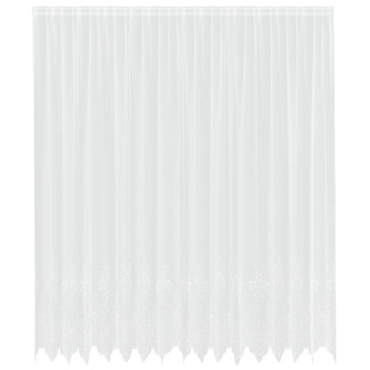 vidaXL Spitzenvorhang mit Vorhängen Floral Weiß 300 x 400 cm Polyester