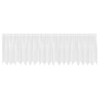 vidaXL Spitzenvorhang mit Vorhängen Floral Weiß 100 x 500 cm Polyester