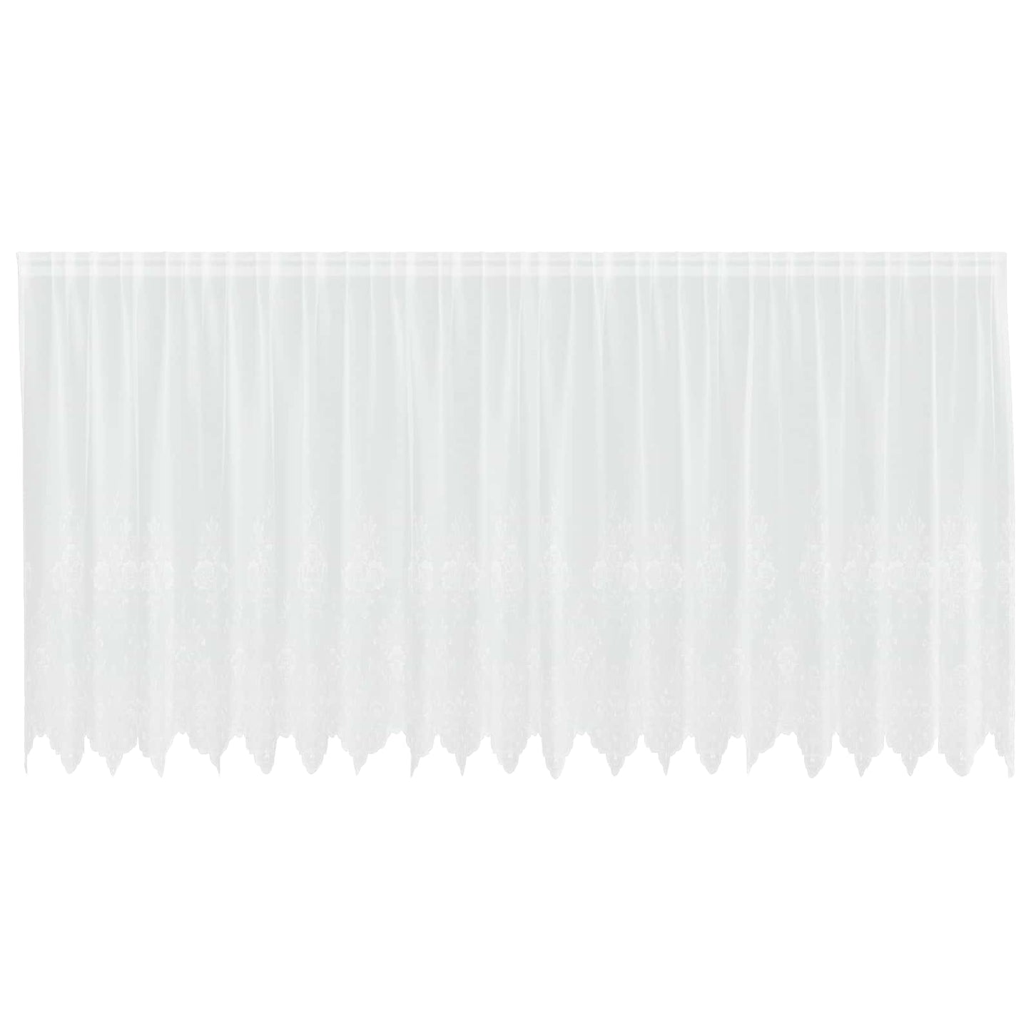 vidaXL Spitzenvorhang mit Vorhängen Floral Weiß 140 x 500 cm Polyester