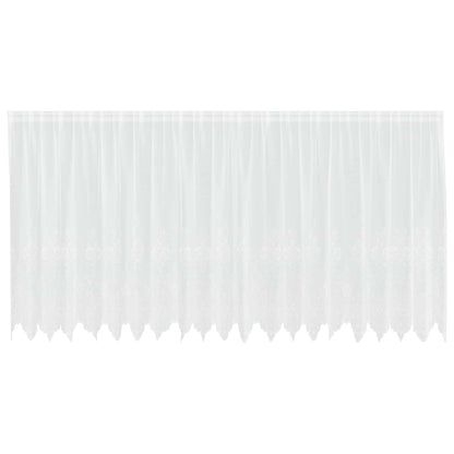 vidaXL Spitzenvorhang mit Vorhängen Floral Weiß 140 x 500 cm Polyester