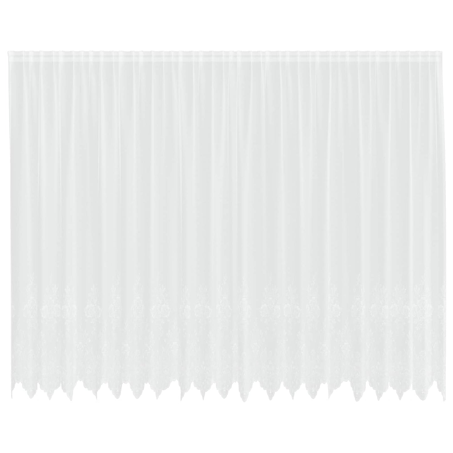 Spitzenvorhang mit Vorhängen Floral Weiß 200 x 500 cm Polyester