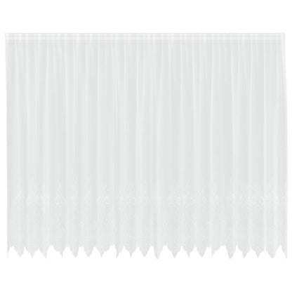 vidaXL Spitzenvorhang mit Vorhängen Floral Weiß 220 x 500 cm Polyester