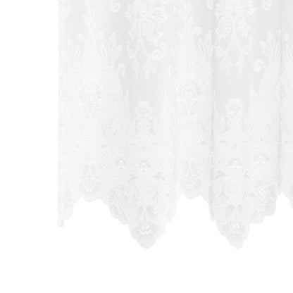 vidaXL Spitzenvorhang mit Vorhängen Floral Weiß 260 x 500 cm Polyester