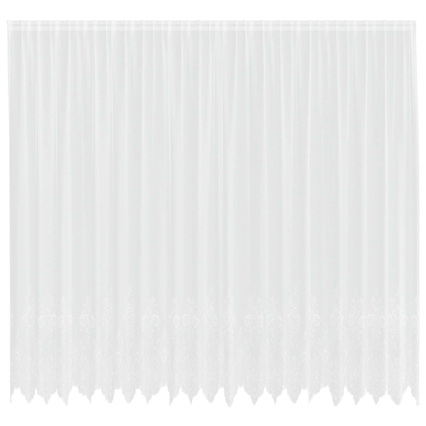 vidaXL Spitzenvorhang mit Vorhängen Floral Weiß 260 x 500 cm Polyester