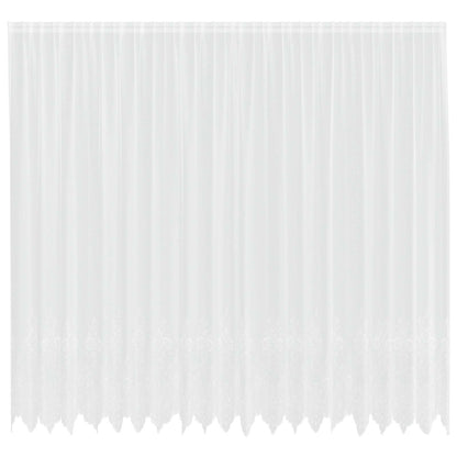 vidaXL Spitzenvorhang mit Vorhängen Floral Weiß 300 x 500 cm Polyester