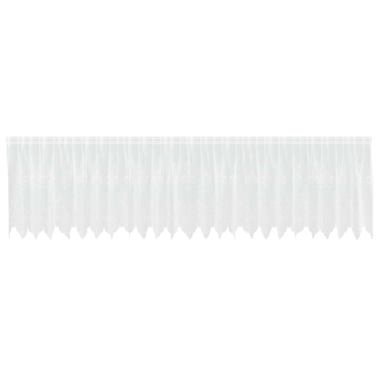 vidaXL Spitzenvorhang mit Vorhängen Floral Weiß 100 x 600 cm Polyester