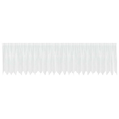 vidaXL Spitzenvorhang mit Vorhängen Floral Weiß 120 x 600 cm Polyester