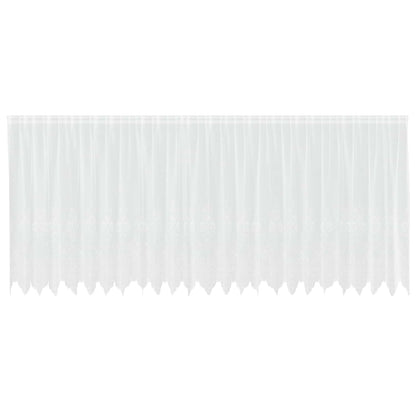 vidaXL Spitzenvorhang mit Vorhängen Floral Weiß 140 x 600 cm Polyester