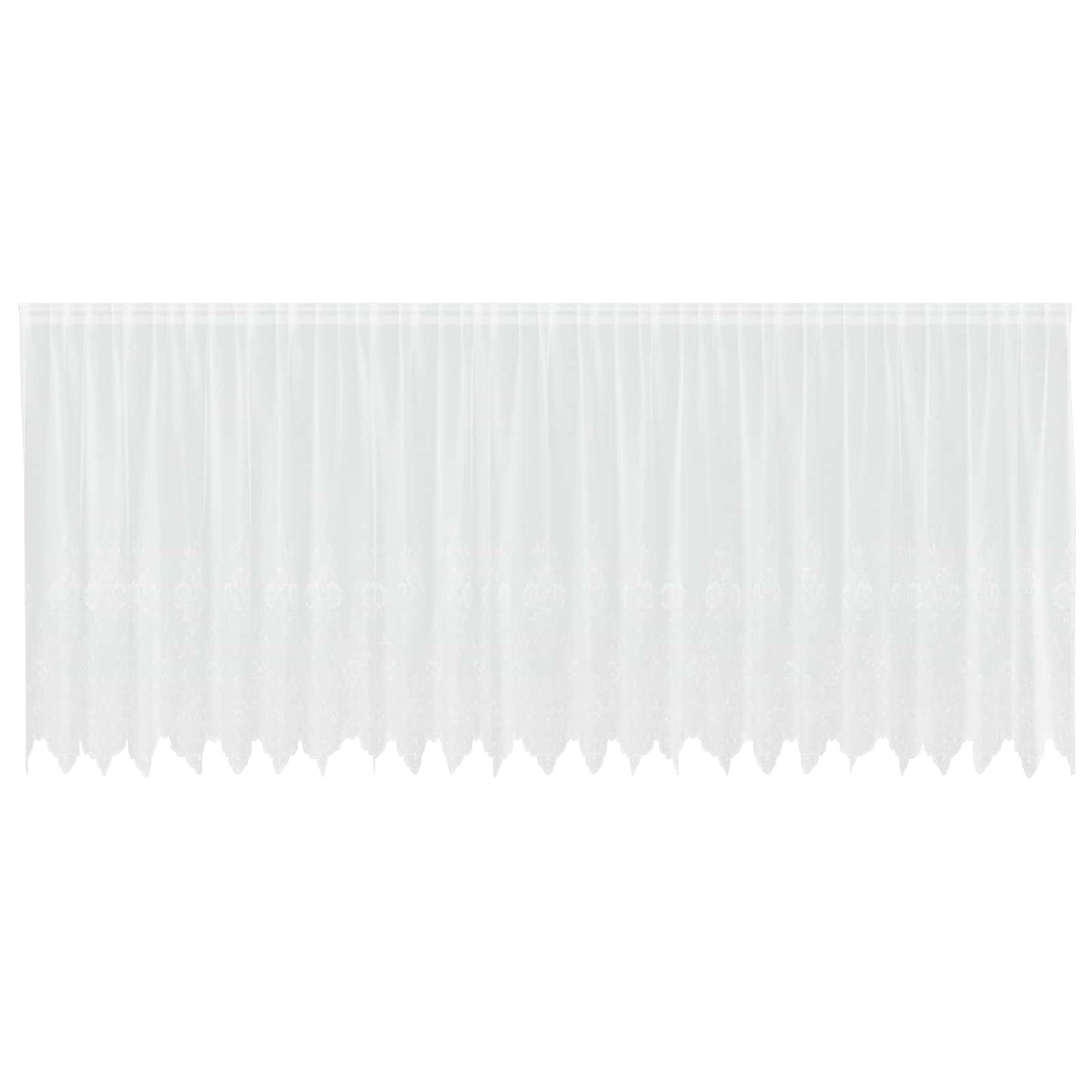 vidaXL Spitzenvorhang mit Vorhängen Floral Weiß 160 x 600 cm Polyester