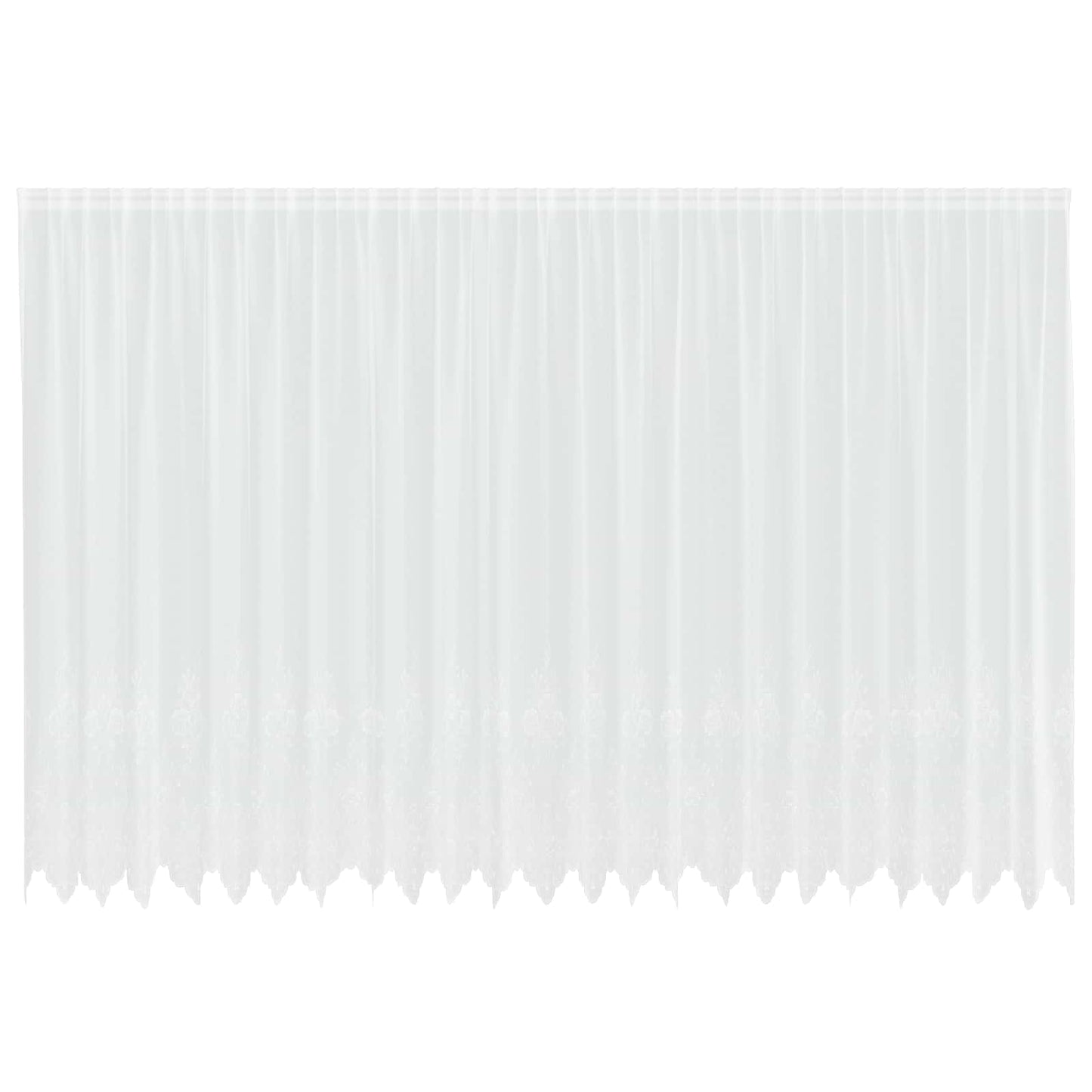 Spitzenvorhang mit Vorhängen Floral Weiß 200 x 600 cm Polyester