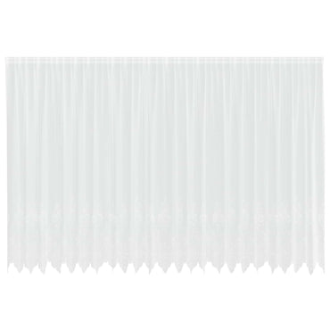 vidaXL Spitzenvorhang mit Vorhängen Floral Weiß 220 x 600 cm Polyester