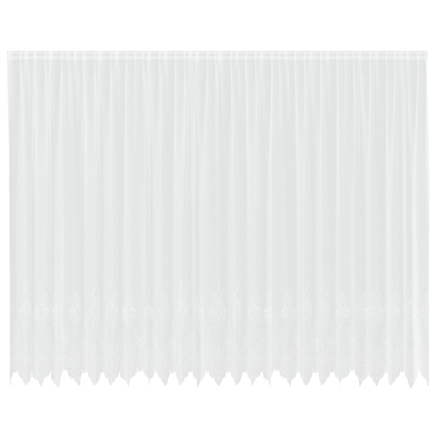 vidaXL Spitzenvorhang mit Vorhängen Floral Weiß 260 x 600 cm Polyester