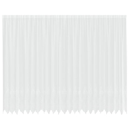 vidaXL Spitzenvorhang mit Vorhängen Floral Weiß 300 x 600 cm Polyester